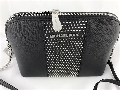 michael kors black purse with silver chain|michael kors crossbody purse.